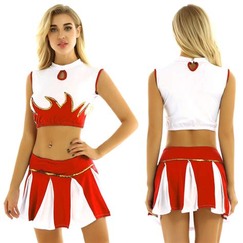 Sexy Women Schoolgirl Cheerleader Costume Cosplay Student Uniform