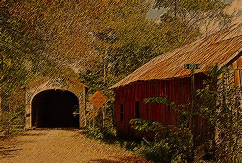 Old Barn N Covered Bridge Photograph By Randall Branham Fine Art America