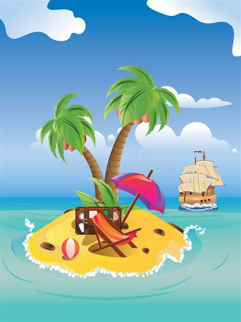 Cartoon Palm Island Stock Vector Illustration Of Nature 41127306