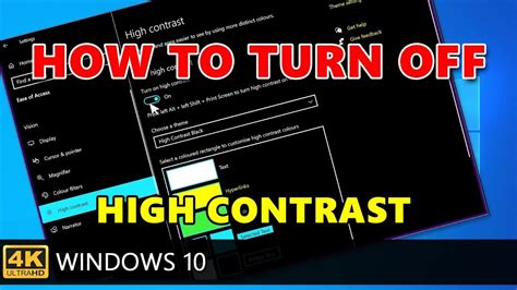How To Turn Off High Contrast On Windows 10 Method 1 Youtube