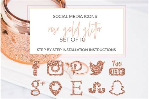 Download 2,200+ royalty free gold social media icons vector images. SALE! Rose Gold Glitter Social Icons ~ Icons ~ Creative Market