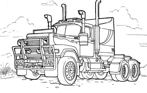 Transportation coloring pages concrete truck. Coloring page - Large truck