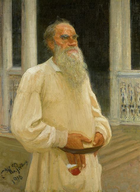 Portrait Of Leo Tolstoy 1887 Painting By Ilya Repin Fine Art America