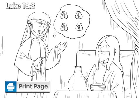 Coloring Pages Of Zacchaeus The Tax Collector Coloring Page Meals