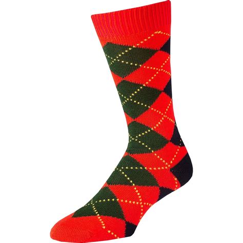Red Angus Argyle Sock Mens Country Clothing Cordings