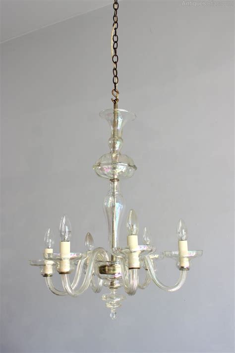 Antique vintage art deco clear crystal glass wedding cake chandelier. Antiques Atlas - Clear Glass Irrediscent Murano Chandelier