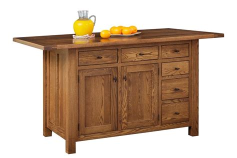 This kitchen island easily expands your work surface and storage in a tasteful ash finish. Solid Oak Wood Kitchen Island with Closed Storage
