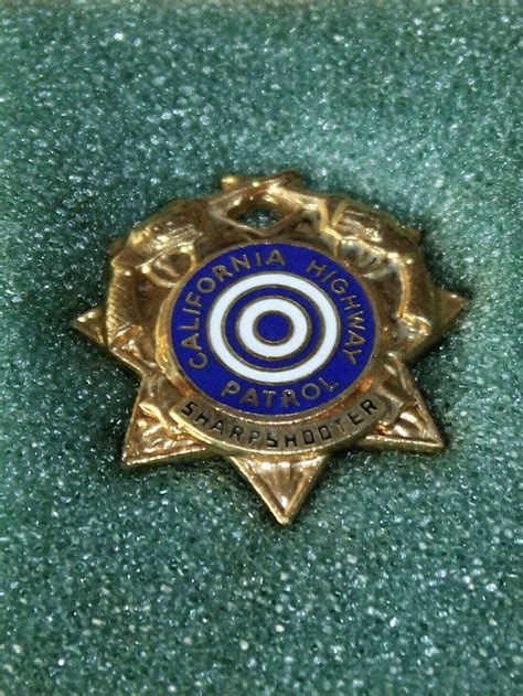 Vintage California Highway Patrol Chp Sharpshooter Shooting Medal Pin