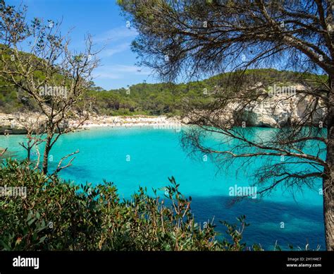 Cala Mitjana Turquoise Waters Menorca Stock Photo Alamy
