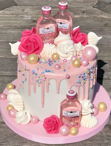 Pink Gin Drip Cake 21st Birthday Cakes 22nd Birthday Cakes Birthday Drip Cake