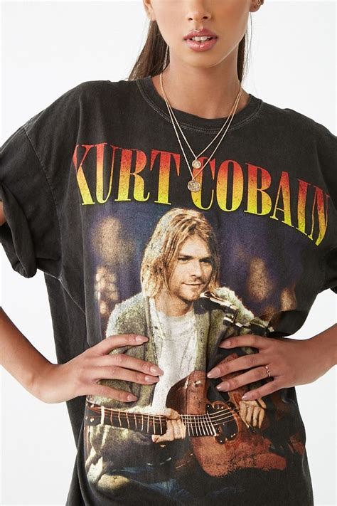 The nirvana frontman cemented his place in fashion and music history long before he came to take his own life in april 1994. Kurt Cobain Graphic T-Shirt Dress | Forever 21 | Nirvana shirt, Kurt cobain shirt, Kurt cobain dress