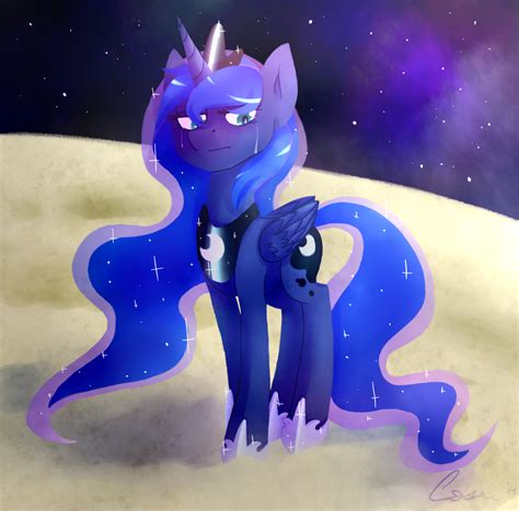 620788 Safe Artistastrequin Princess Luna Crying Female Moon Solo Derpibooru