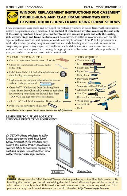 Window Replacement Instructions For Casement Double
