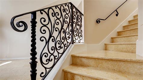 Modern Wrought Iron Handrail End Wall Mount Steel Hand Rail Stair