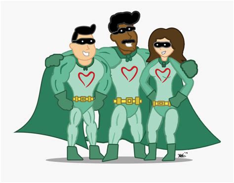 Living Resources Superhero Trio Cartoon Free Transparent Clipart