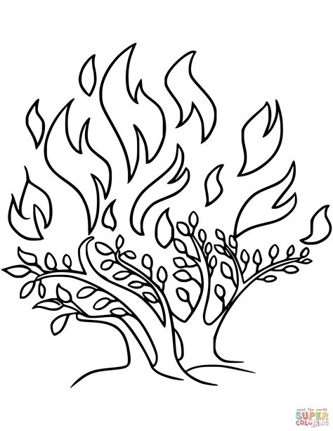 Moses And The Burning Bush Coloring Printable Coloring Pages