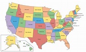 Bundesstaaten der USA mit Hauptstädten - Wie heißen die Bundesstaaten ...