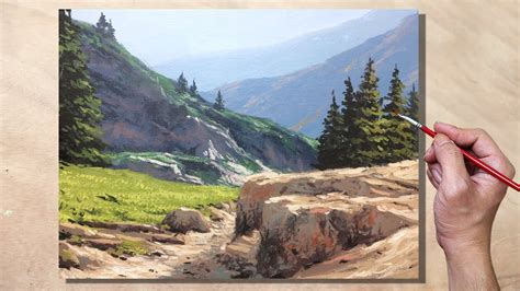 Acrylic Painting Through Rocky Mountain Landscape Youtube