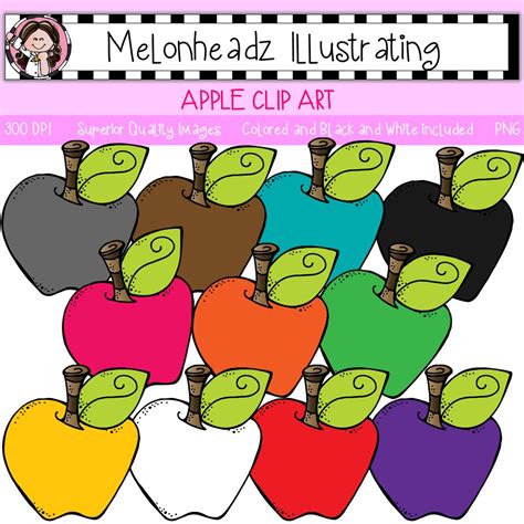 Apple Clip Art Single Image Melonheadz Illustrating