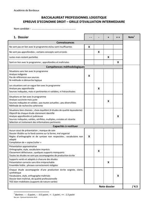 grille dévaluation candidat exemple grille dévaluation recrutement