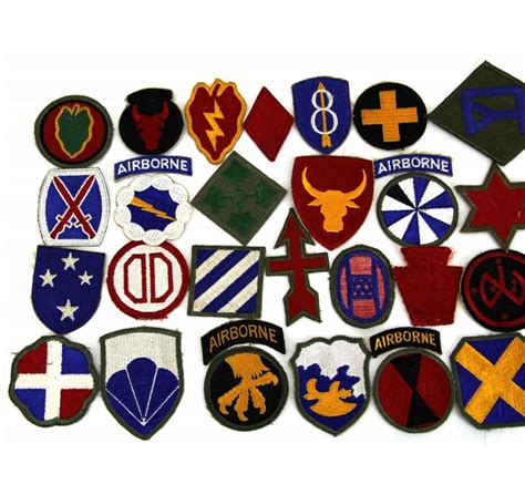 34 US ARMY DIVISION PATCHES