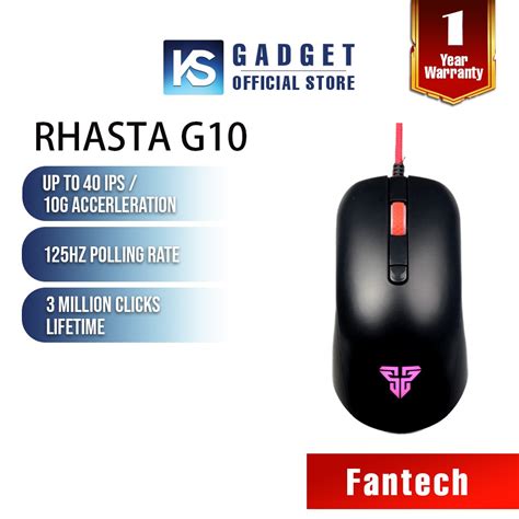 New Stock Fantech Rhasta G10 2400 Dpi Led Gaming Wired Mouse Shopee