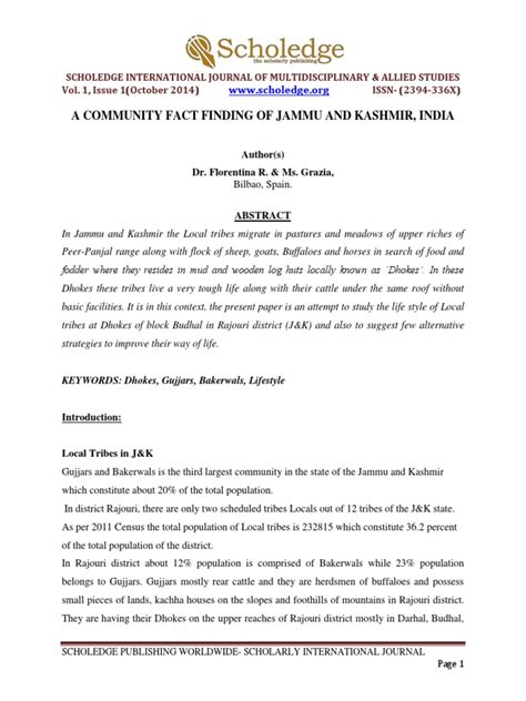 A Community Fact Finding Of Jammu And Kashmir India Pdf