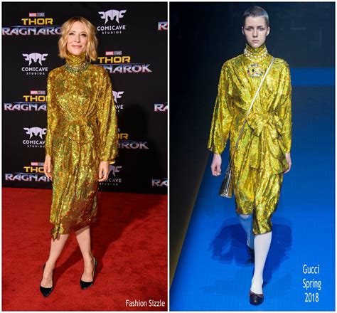 Thor fans around the world have been waiting for another glimpse of chris hemsworth as the god of it also gives a much better idea of the war waged by cate blanchett's fierce hela, the goddess of death as she ransacks asgard and aims to bring. Cate Blanchett In Gucci - 'Thor: Ragnarok' LA Premiere ...