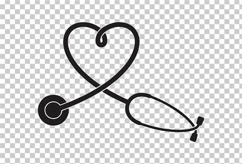 Heart Stethoscope Clip Art Black White