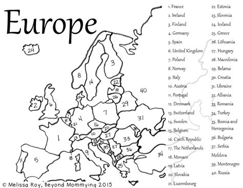 A European Learning Adventure Beyond Mommying Europe Map Printable