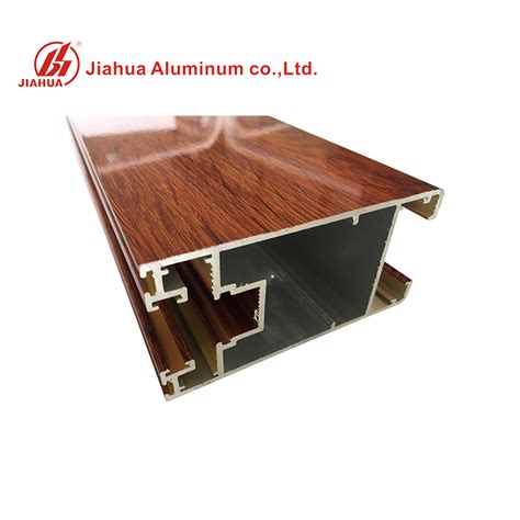 Aluminum Wooden Grain Finish Window Extruded Frame Profiles Price For