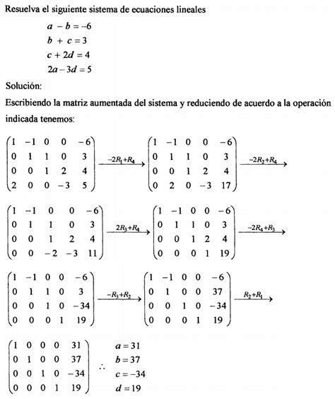 Resolucion De Sistema De Ecuaciones Por Gauss Matematicas Modernas