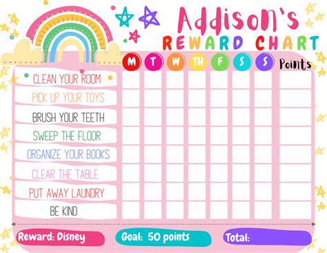 Free Printable Rainbow Reward Chart Printable Templates