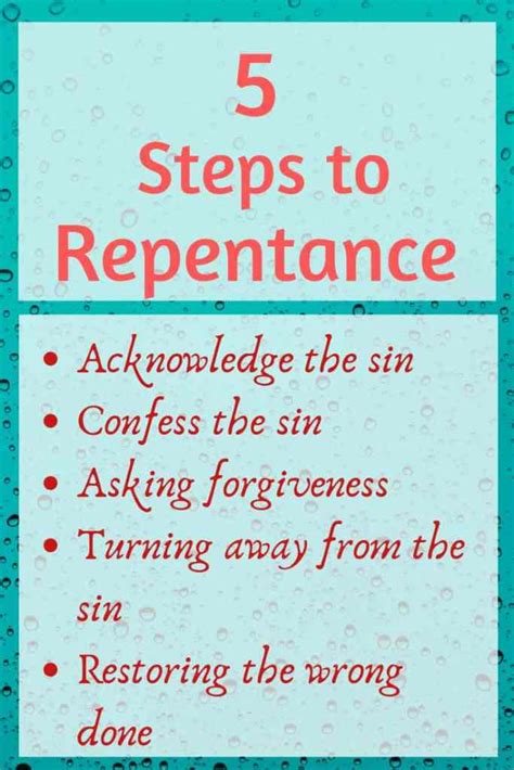 Lessons From Home 5 Steps To Repentance David As Our Example