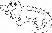 Crocodile Coloring Page Isolated for Kids 5163022 Vector Art at Vecteezy