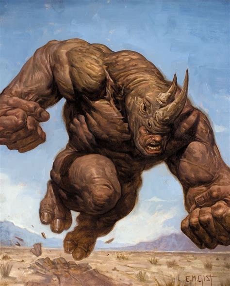 The Rhino By E M Gist Comicbooks Rhino Art Marvel Art Hulk Art