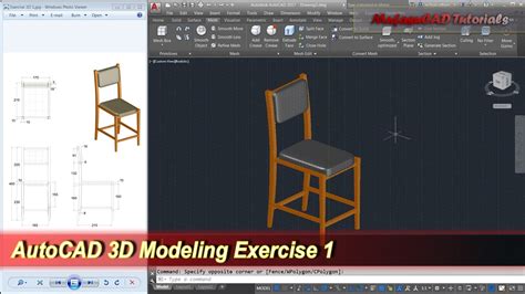 #3dmodeling #3danimationin this one hour full tutorial i will take you through the process of modeling a 3d quill and ink set scene in autodesk maya 2016. AutoCAD 3D Modeling | Chair Tutorial | Exercise 1 - YouTube