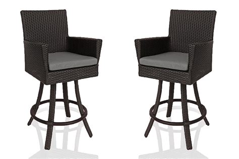 Buy Outdoor All Weather Wicker Bar Height Stool Set Of 2 Durable