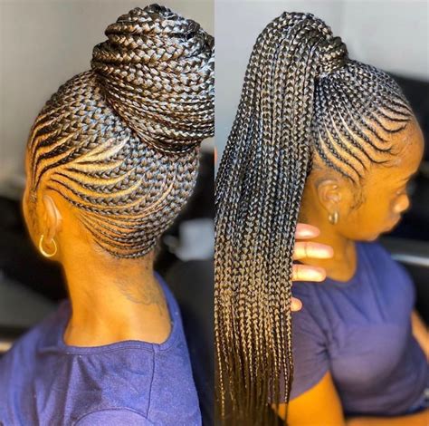 Two Braids Hairstyles With Weave