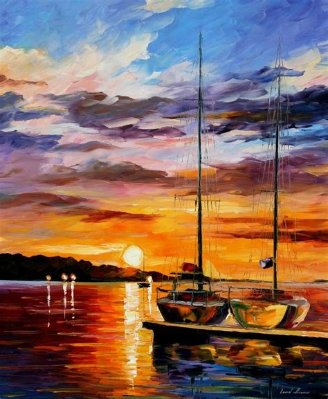 A Seascape Painting By Leonid Afremov Art Painting Canvas Painting