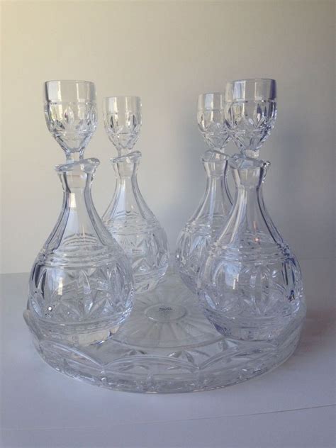 Royal Limited Lead Crystal Shot Decanters And Tray Set With Original