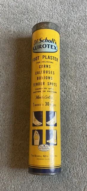 Vintage Dr Scholls Metal Tin Kurotex Foot Plaster Picclick