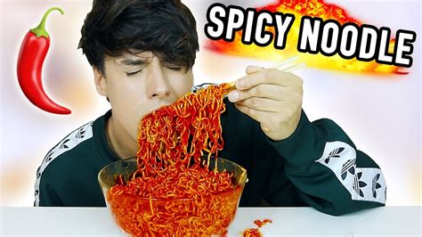 Extremely Spicy Noodle Challenge Painful Mukbang Youtube