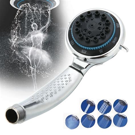 1pc Universal 5 Modes Functional Shower Head Chrome Handheld Spray Bathroom Shower Head Spray