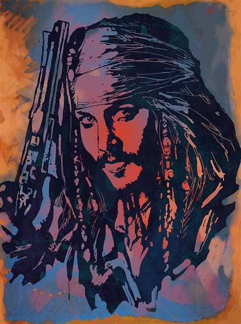 Johnny Depp Stylised Etching Pop Art Poster Drawing By Kim Wang Pixels