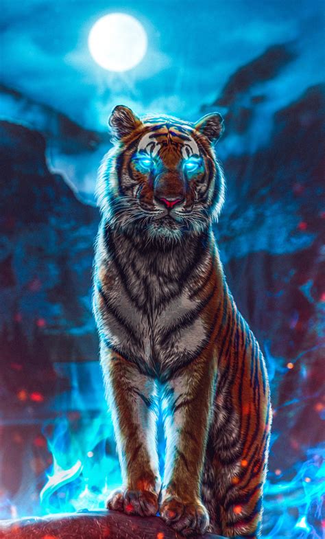 1280x2120 Tiger Glowing Eyes Iphone 6 Hd 4k Wallpapers Images