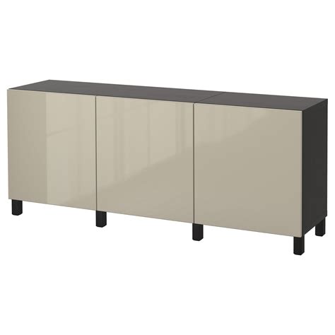 BestÅ Storage Combination With Doors Black Brown Selsviken High Gloss Beige 70 7 8x15 3 4x29