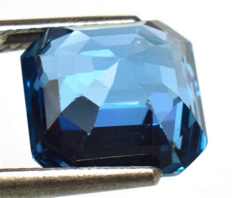 Natural Certified Swiss Blue Topaz Faceted Square Emerald Cut Etsy