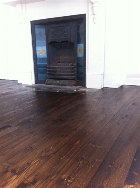 The warmth of dark walnut stain on finished pine. Stain | Mint Floor Sanding & Finishing
