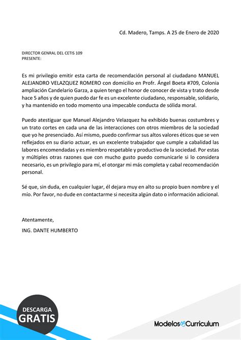 Modelo De Carta De Recomendacion De Una Empresa A Un Trabajador My Vrogue